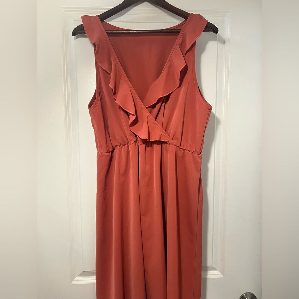 SHEIN rusty rose v neck dress